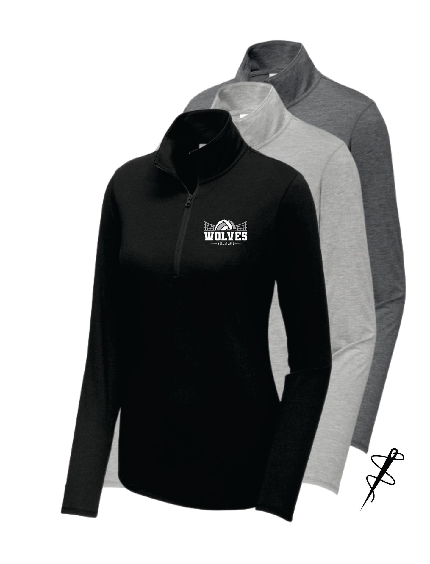 WSHS Volleyball Sport-Tek Ladies Tri-Blend 1/4 Zip - Embroidered
