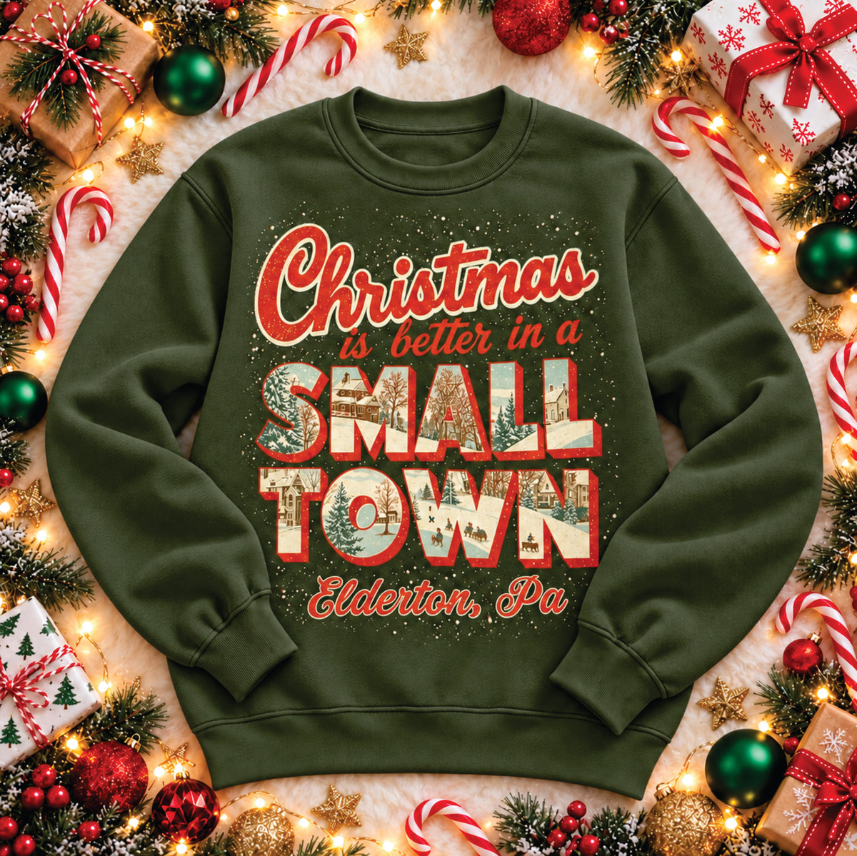 EP Rec Crewneck Small Town Christmas Crewneck Sweatshirt