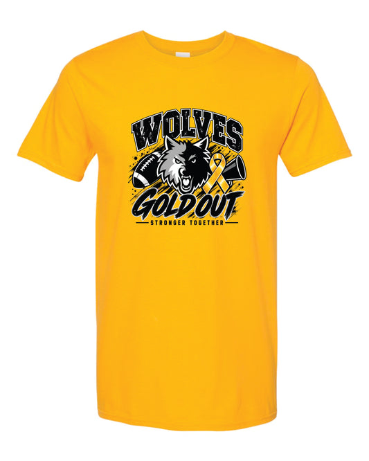 SHANNOCK VALLEY WOLVES GOLD OUT TEE